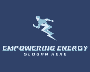 Human Thunderbolt Electricity logo design