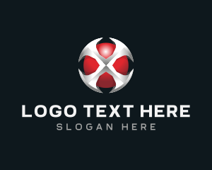 3D Metallic Letter X logo design