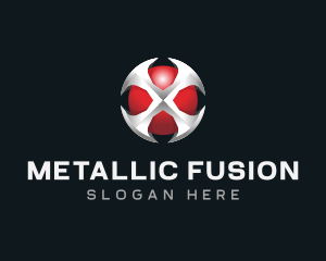 3D Metallic Letter X logo