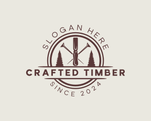 Carpenter Woodwork Chisel logo design