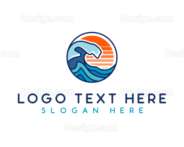 Ocean Surf Waves Logo