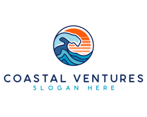 Ocean Surf Waves logo design