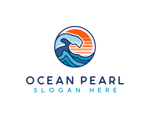 Ocean Surf Waves logo design