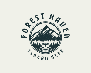 Mountain Forest Bird logo design