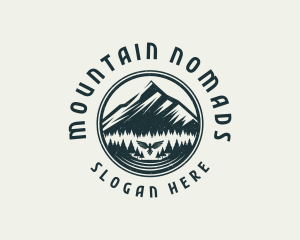 Mountain Forest Bird logo design