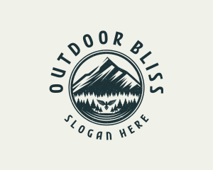 Mountain Forest Bird logo design