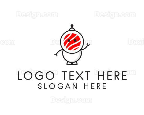 Sushi Robot Cartoon Logo