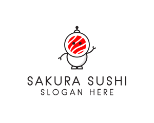 Sushi Robot Cartoon  logo design