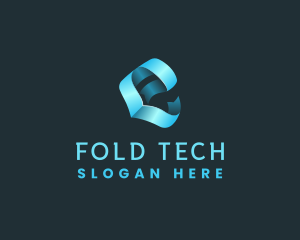 Fold Startup Media Letter E logo