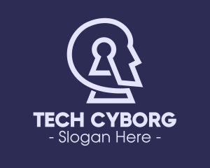 Cyborg Keyhole Head logo design