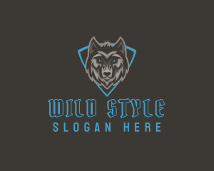 Shield Wild Wolf logo design