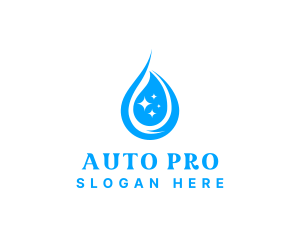 Water Droplet Sparkle Logo