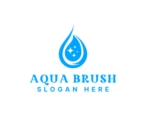 Water Droplet Sparkle logo design