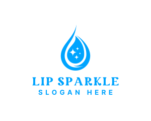 Water Droplet Sparkle logo design