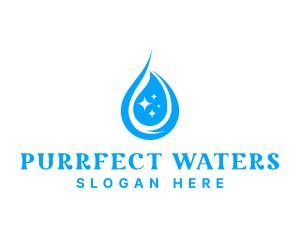 Water Droplet Sparkle logo design