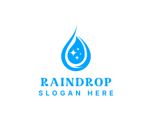 Water Droplet Sparkle logo design