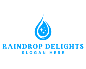 Water Droplet Sparkle logo design