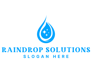 Water Droplet Sparkle logo design