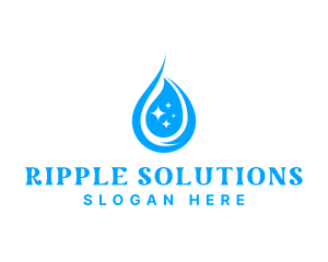 Water Droplet Sparkle logo design