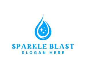 Water Droplet Sparkle logo design