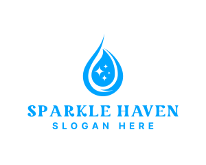 Water Droplet Sparkle logo design