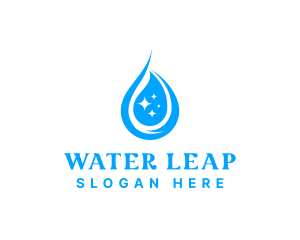 Water Droplet Sparkle logo design