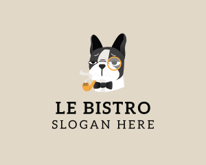 Retro French Bulldog logo design