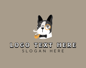 Retro French Bulldog logo