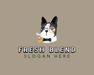 Retro French Bulldog logo design