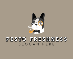 Retro French Bulldog logo design