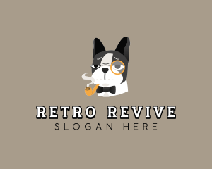 Retro French Bulldog logo design