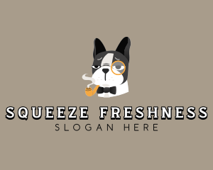 Retro French Bulldog logo design