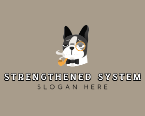 Retro French Bulldog logo design