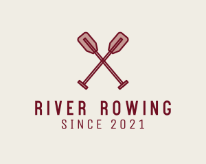 Canoe Rowing Paddle  logo design