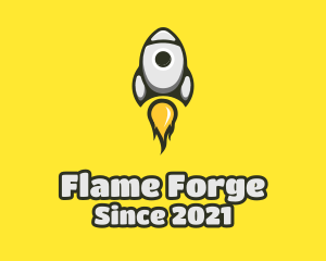 Rocket Flame Launch logo design