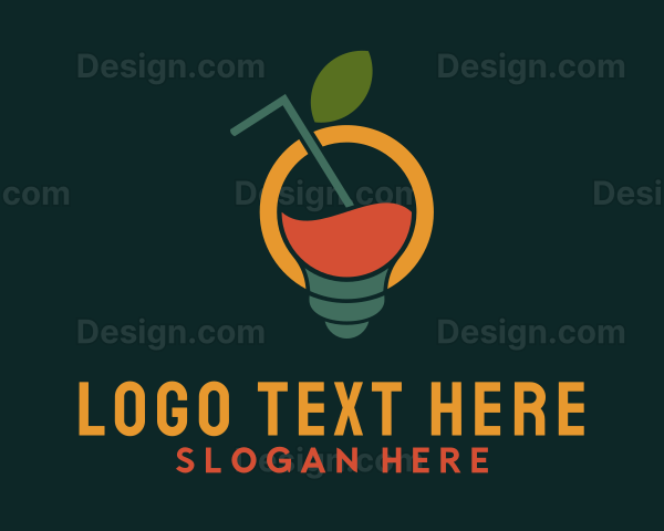 Lightbulb Fruit Beverage Logo