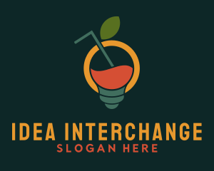 Lightbulb Fruit Beverage logo design