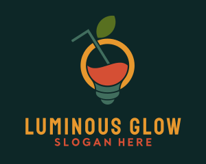 Lightbulb Fruit Beverage logo design