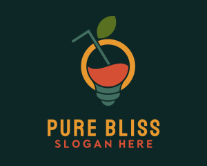 Lightbulb Fruit Beverage logo design