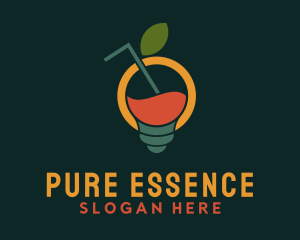 Lightbulb Fruit Beverage logo design