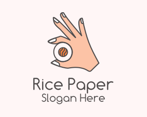 Hand Holding Sushi  logo design