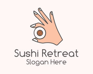 Hand Holding Sushi  logo design