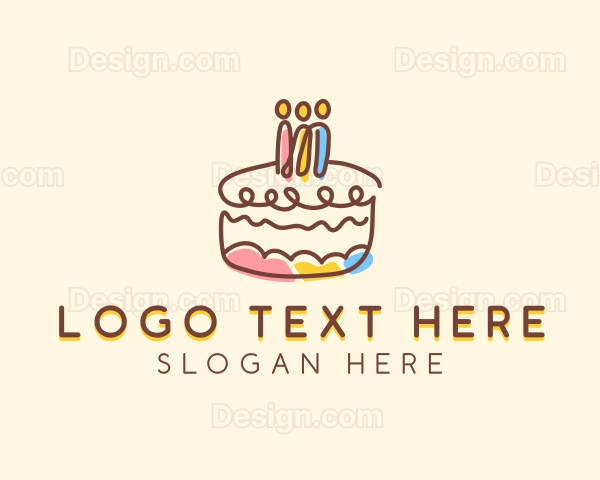 Birthday Cake Dessert Logo