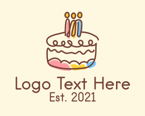 Minimalist Birthday Cake logo