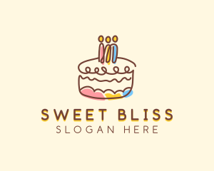 Birthday Cake Dessert logo design