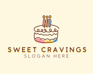 Birthday Cake Dessert logo design