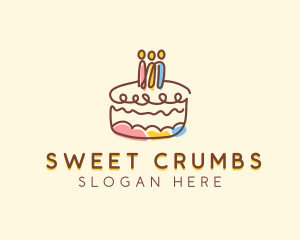 Birthday Cake Dessert logo design