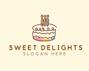 Birthday Cake Dessert logo design