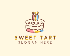 Birthday Cake Dessert logo design