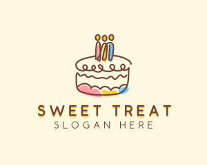 Birthday Cake Dessert logo design